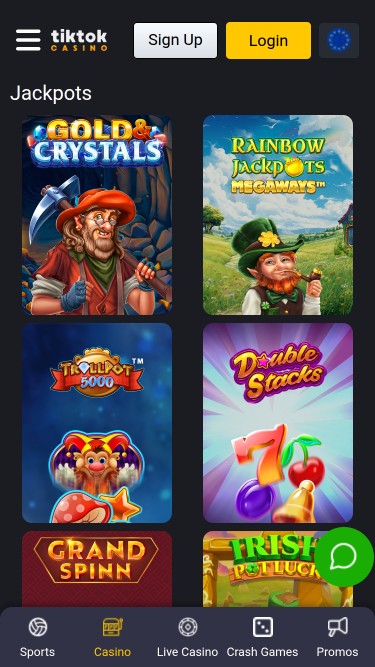 Jackpot mobile du casino TikTok