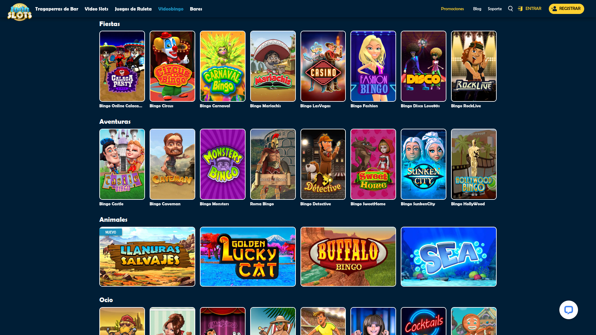 Video bingo desktop di Todo Slots