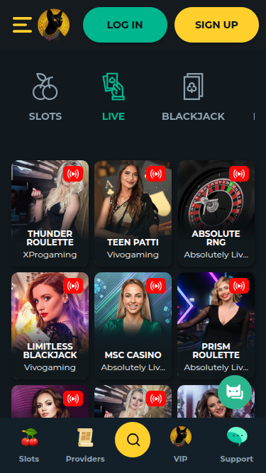 Croupier en direct mobile de TombRiches Casino