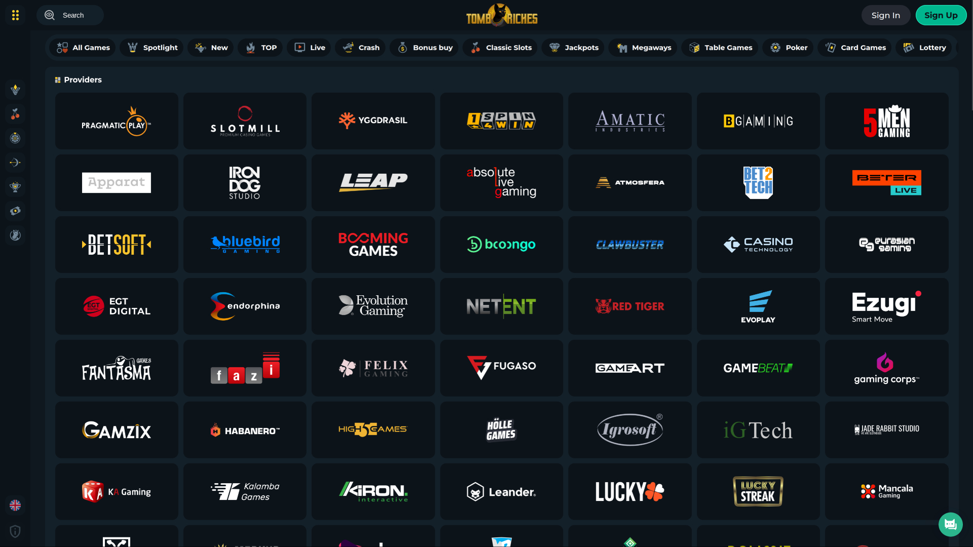 TombRiches Casino Desktop-Spielentwickler