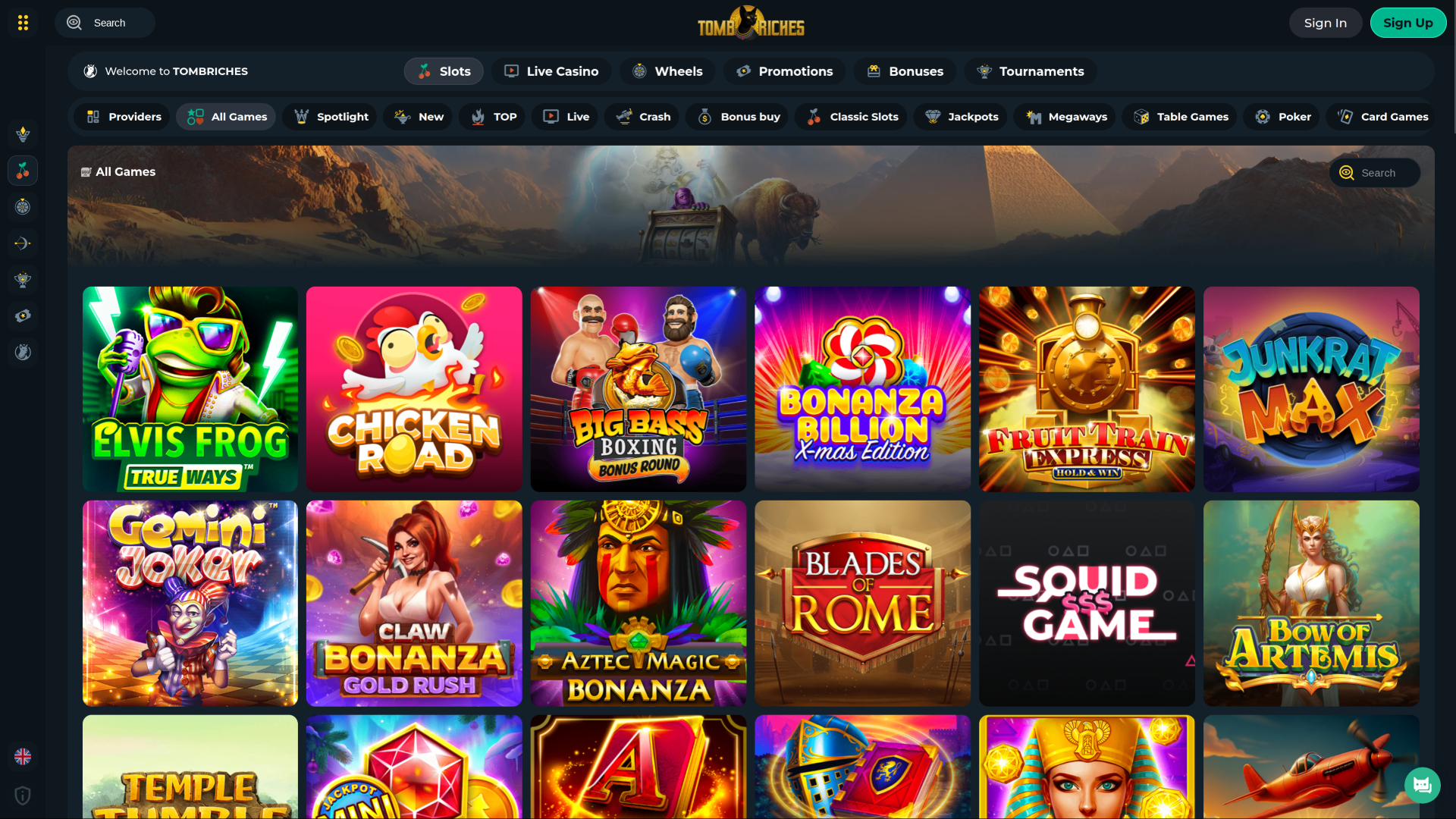 TombRiches Casino Desktop-Spiele