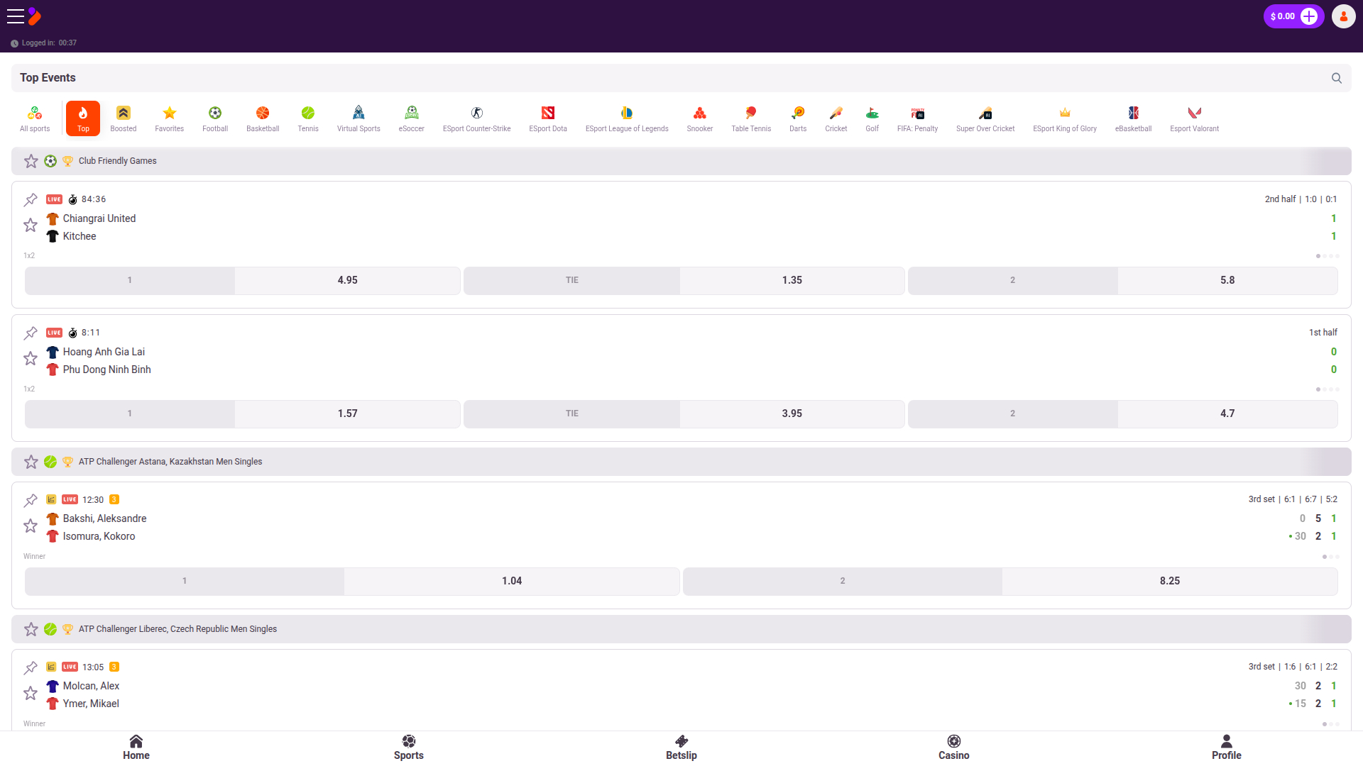 Paris en direct de bureau de TonyBet Casino