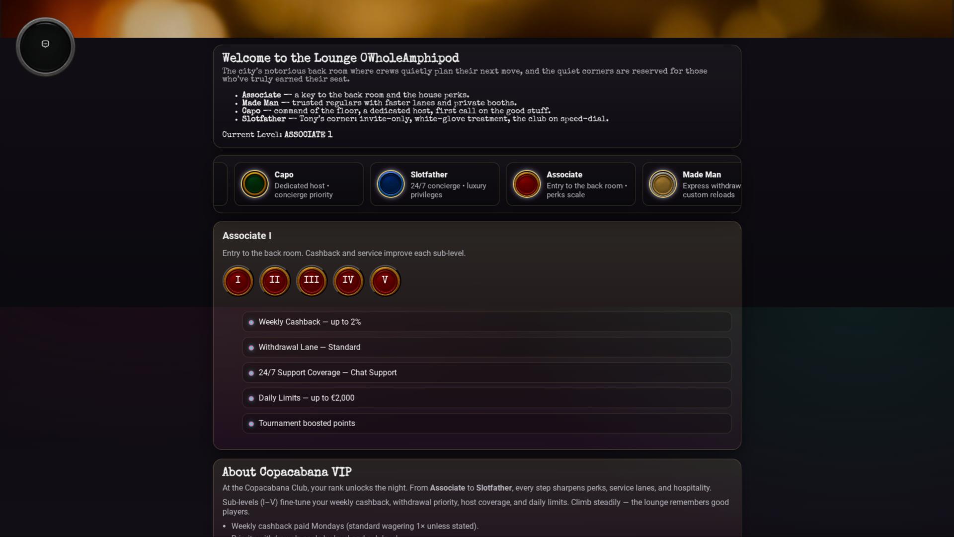 Programme VIP du casino TonySpins