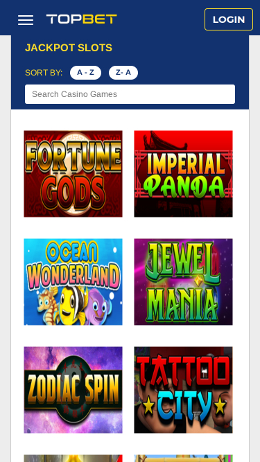 TopBet Casino Mobile Jackpot