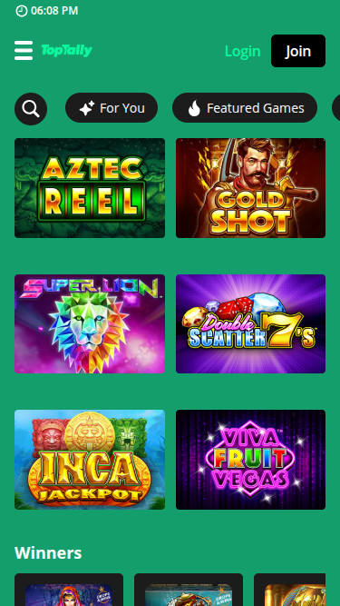 Jackpot mobile de Toptally Casino