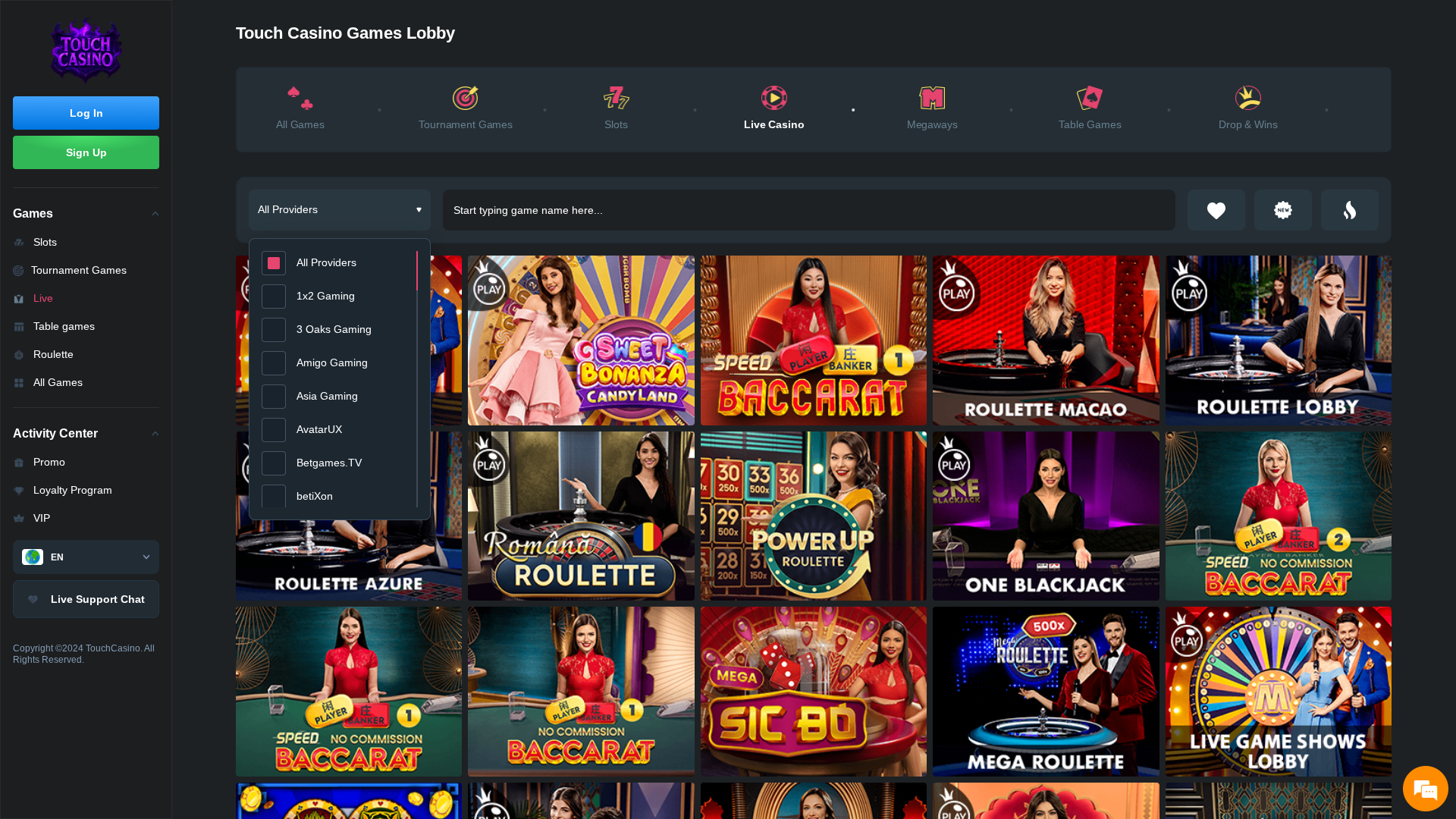 Sviluppatori di giochi desktop di Touch Casino