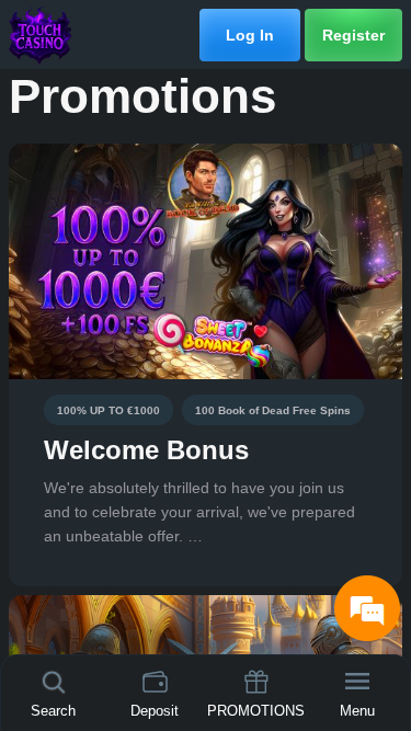 Promozioni mobile di Touch Casino