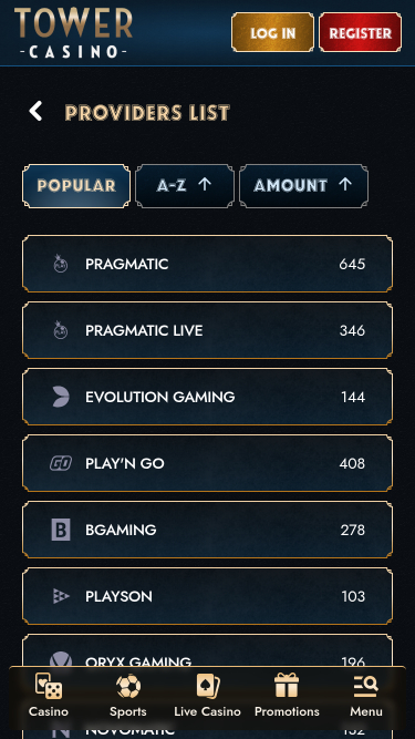 Sviluppatori del gioco mobile Tower Casino