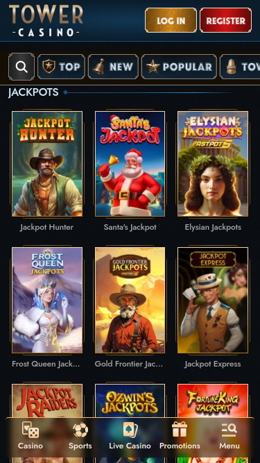 Jackpot mobile di Tower Casino