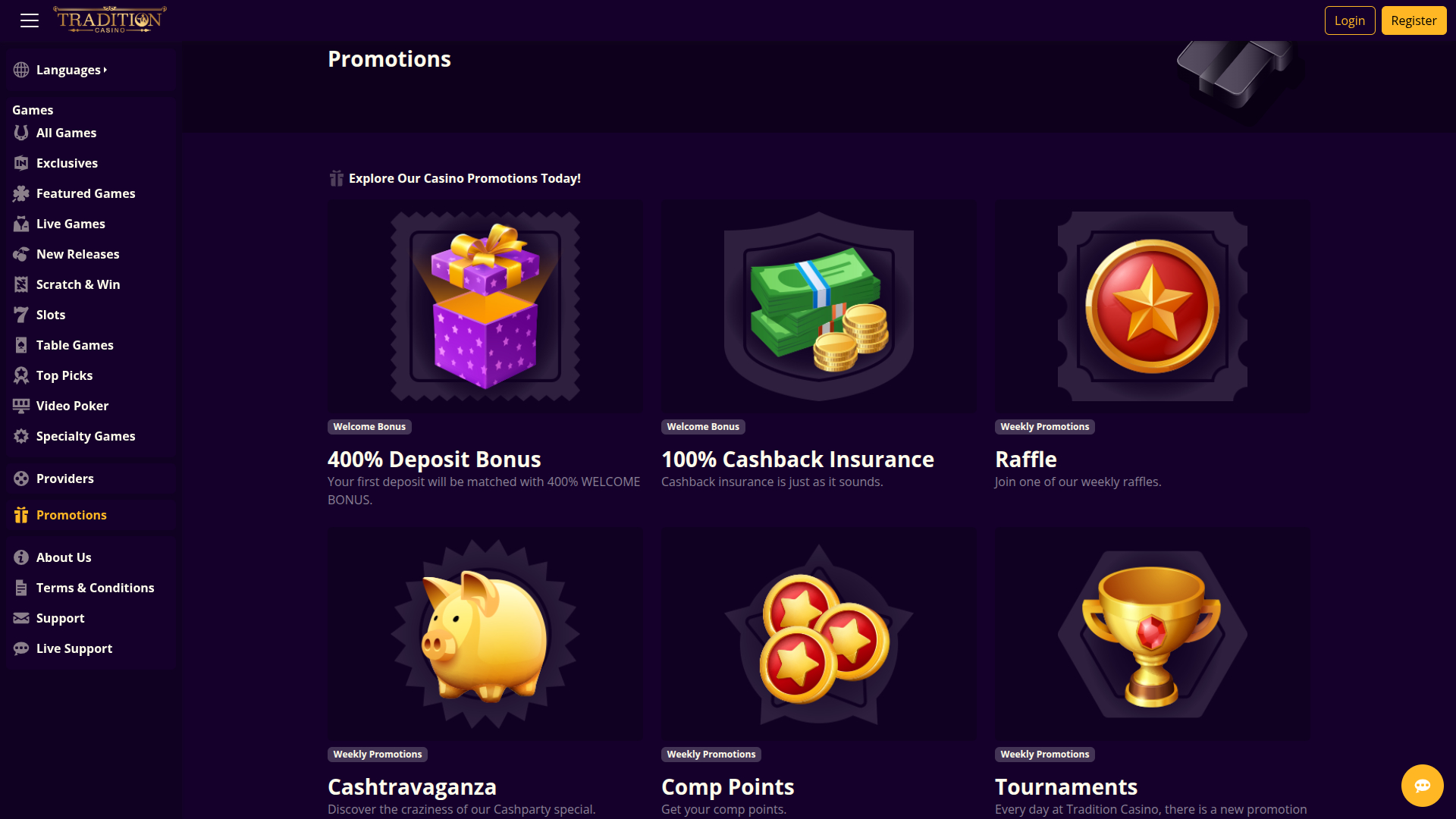 Promotions de bureau de Tournaverse Casino