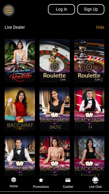 Casino mobile Treasure Mile avec croupier en direct