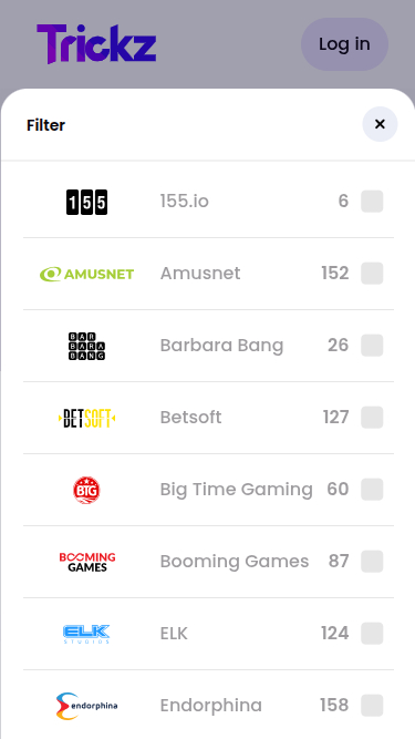 Desarrolladores de juegos móviles de Trickz Casino