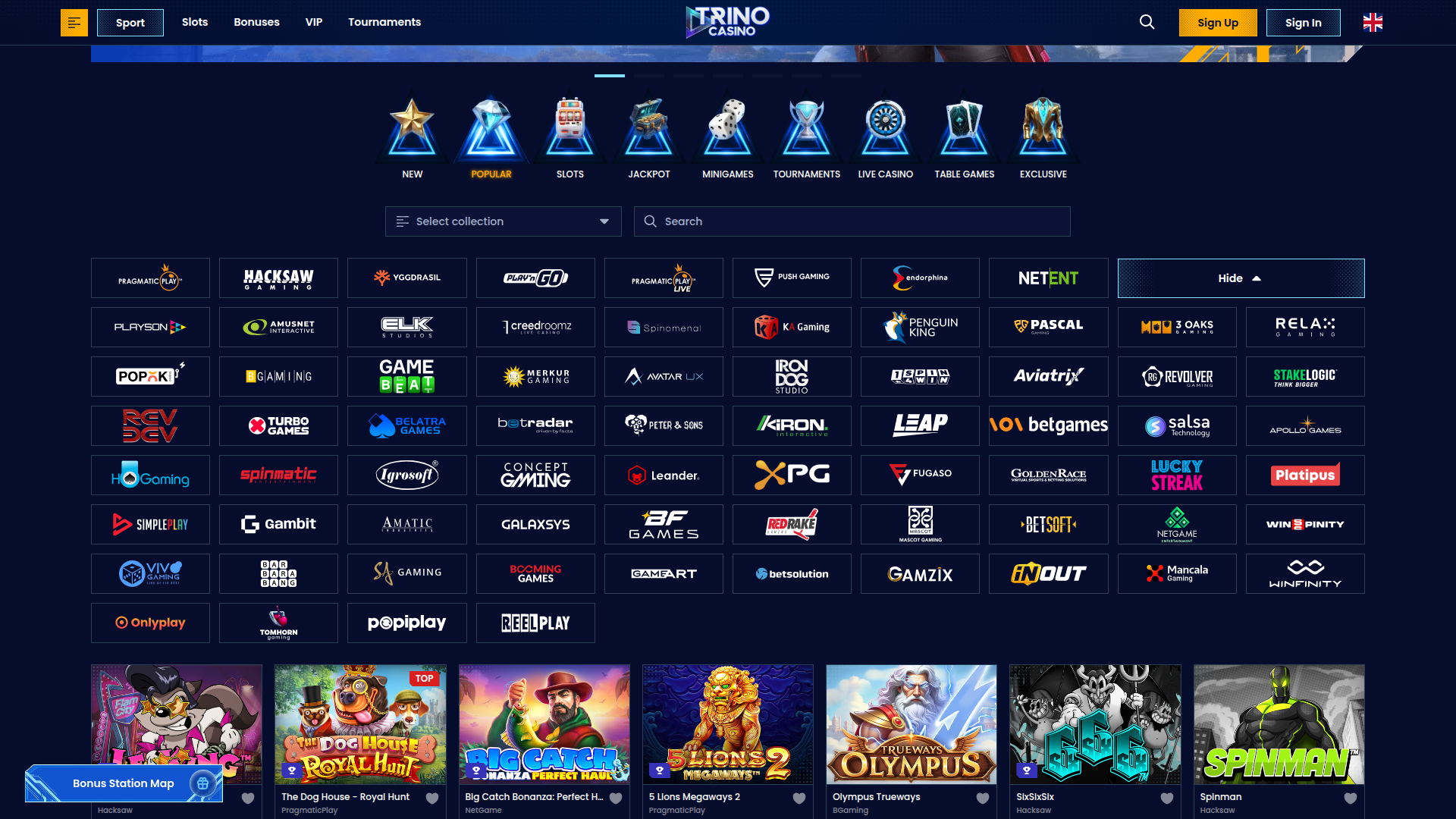 Développeurs de jeux de bureau de Trino Casino