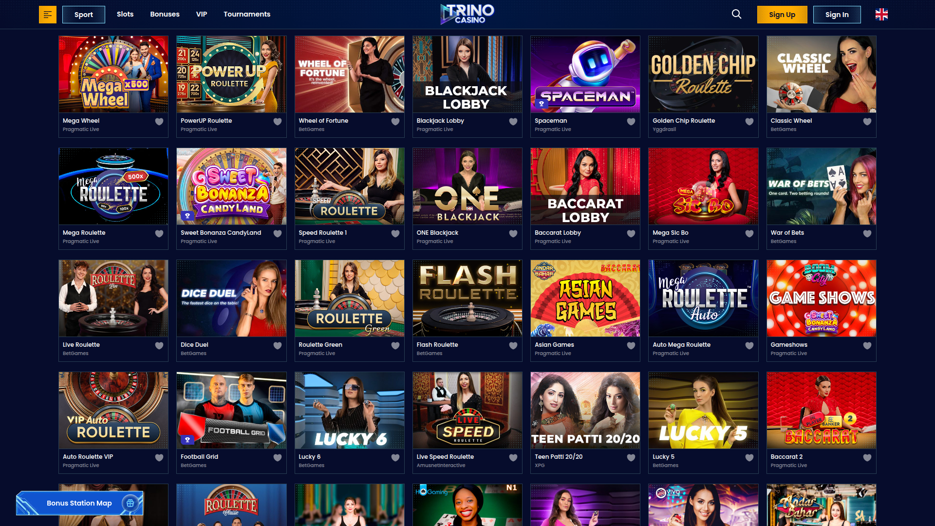 Croupier en direct de bureau de Trino Casino