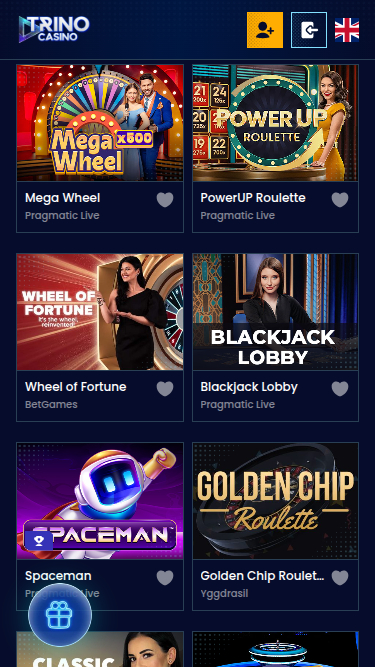 Croupier en direct mobile de Trino Casino