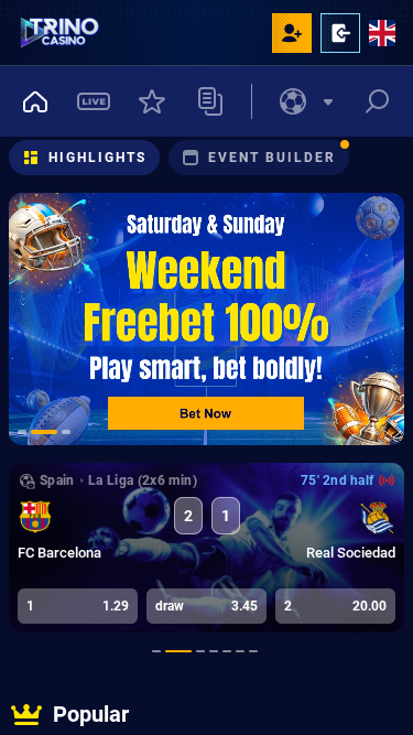 Sports mobiles de Trino Casino