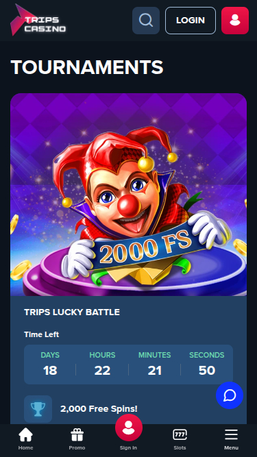 Tournois mobiles de Trips Casino