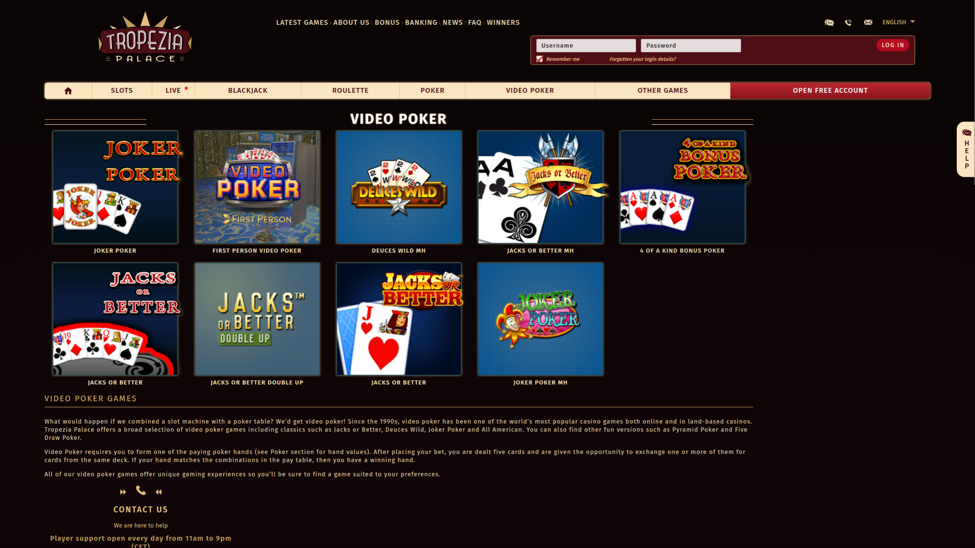 Casino Tropezia Palace Poker sur ordinateur