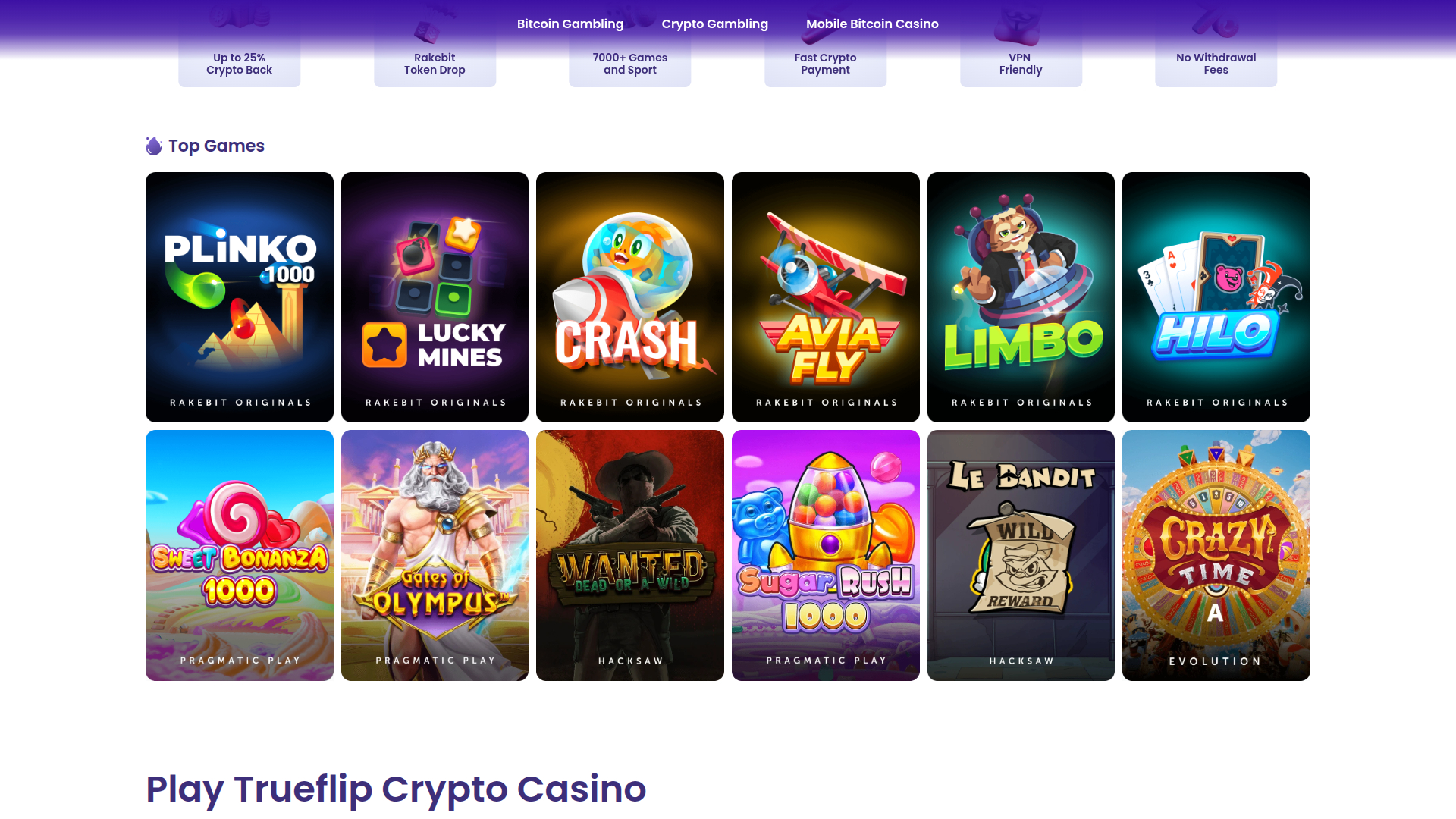 Jeux de bureau de TrueFlip Casino