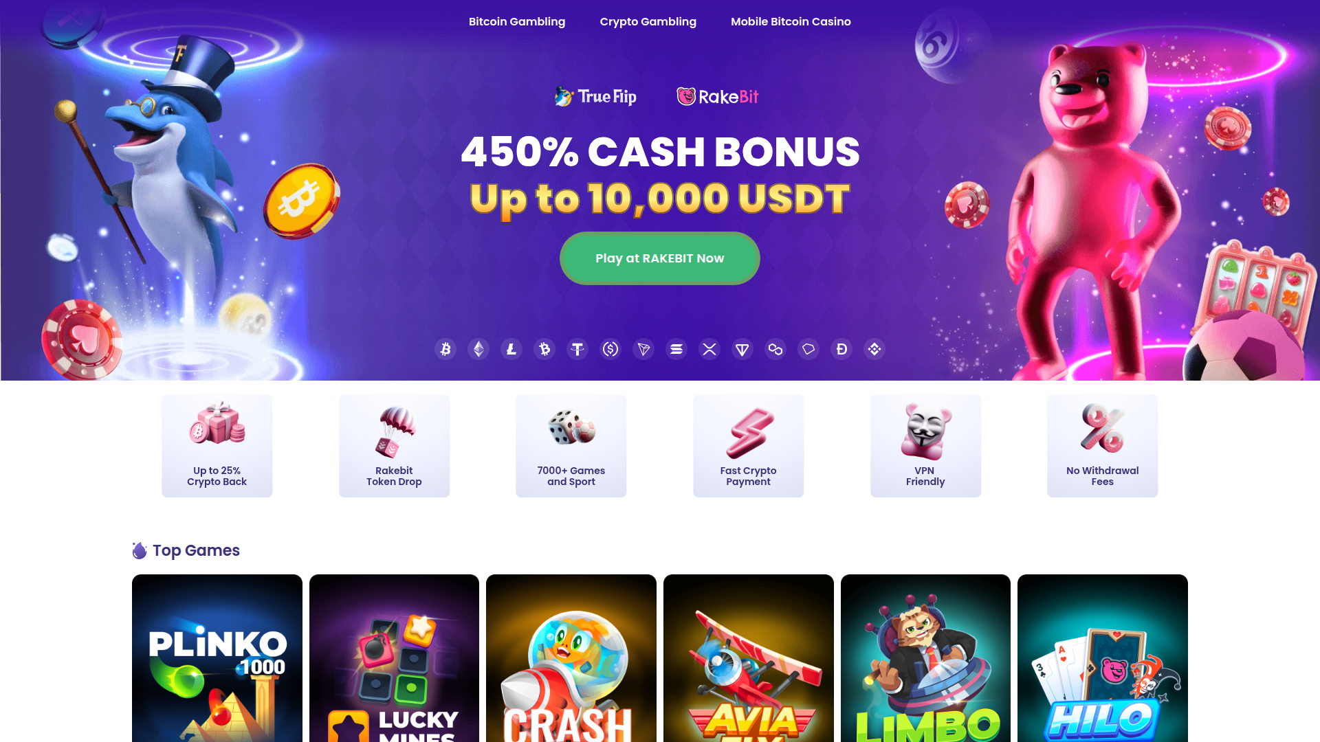 Page d'accueil de bureau de TrueFlip Casino