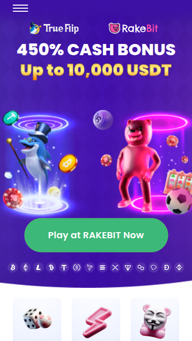 Page d'accueil mobile de TrueFlip Casino