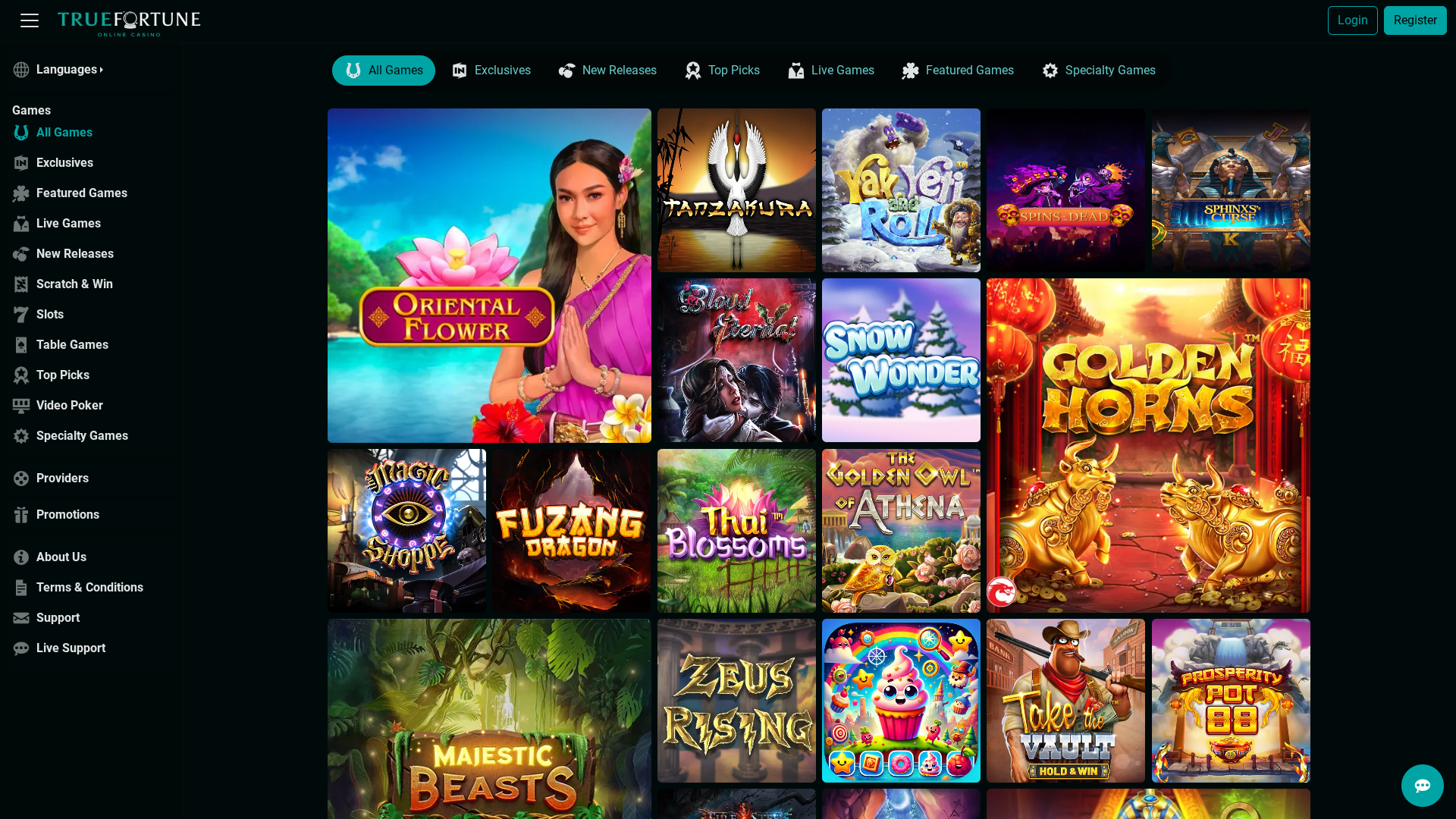 Jeux de bureau de True Fortune Casino