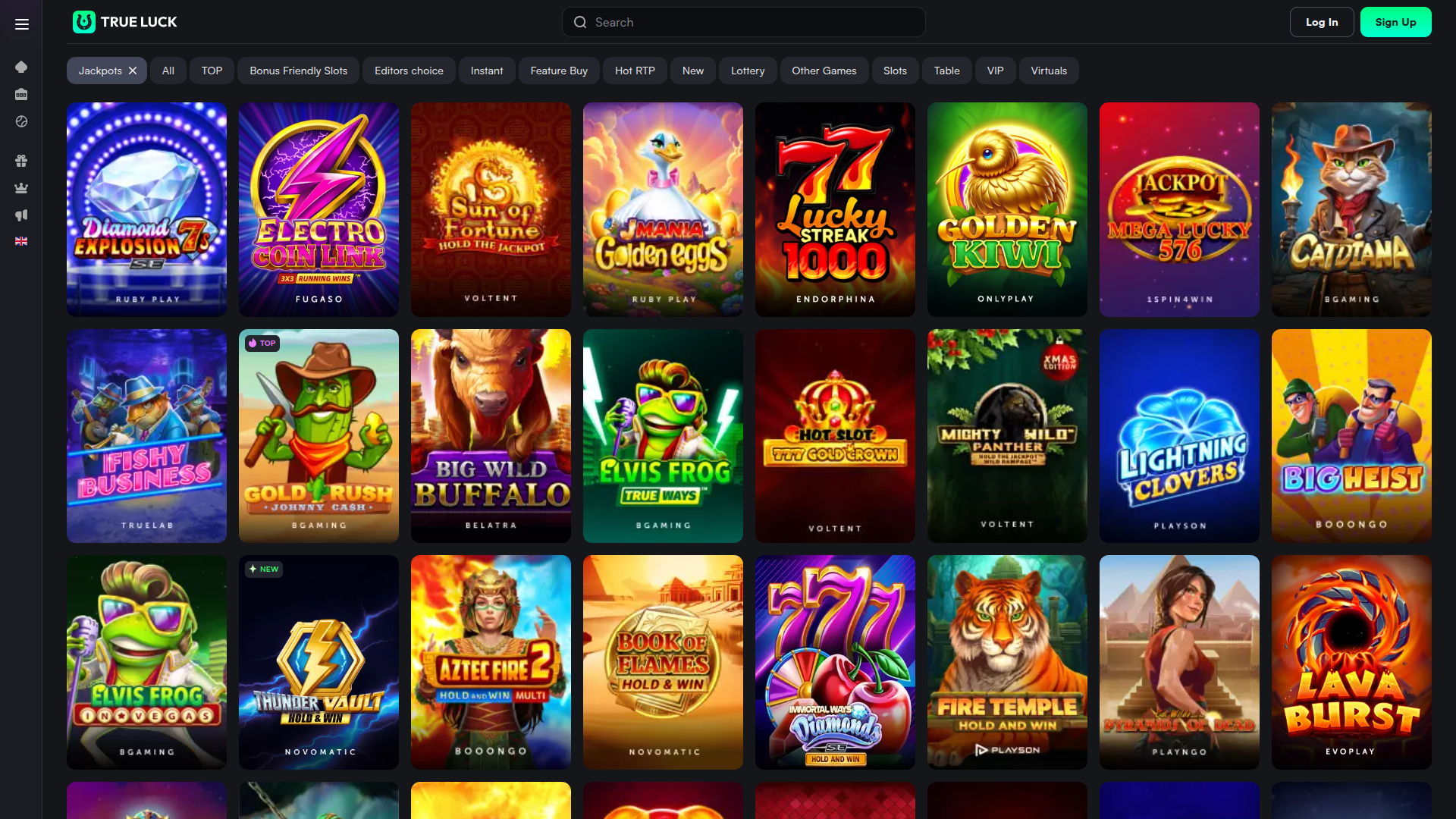 TrueLuck Casino Desktop Jackpot