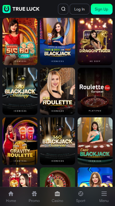 TrueLuck Casino Mobile Live Dealer