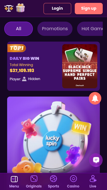 TrustDice Casino Mobile-Aktionen