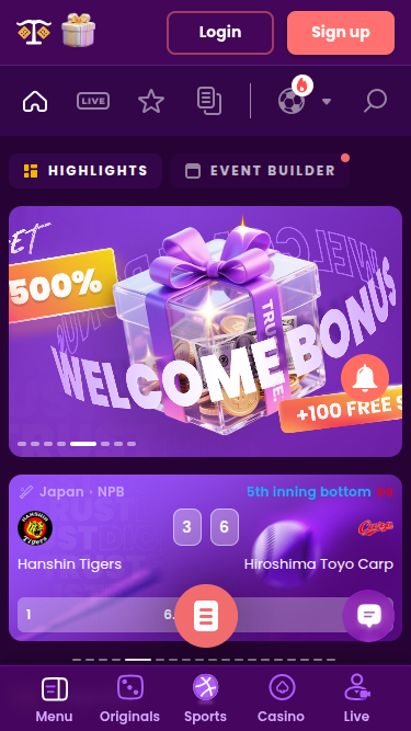 TrustDice Casino mobile Sportwetten