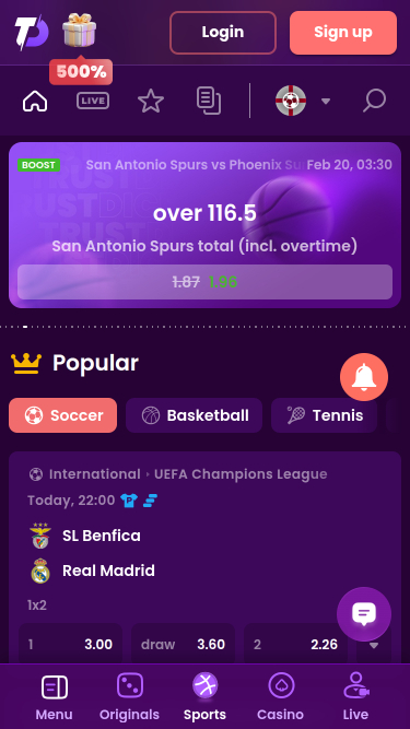 TrustDice Casino Mobile Sports