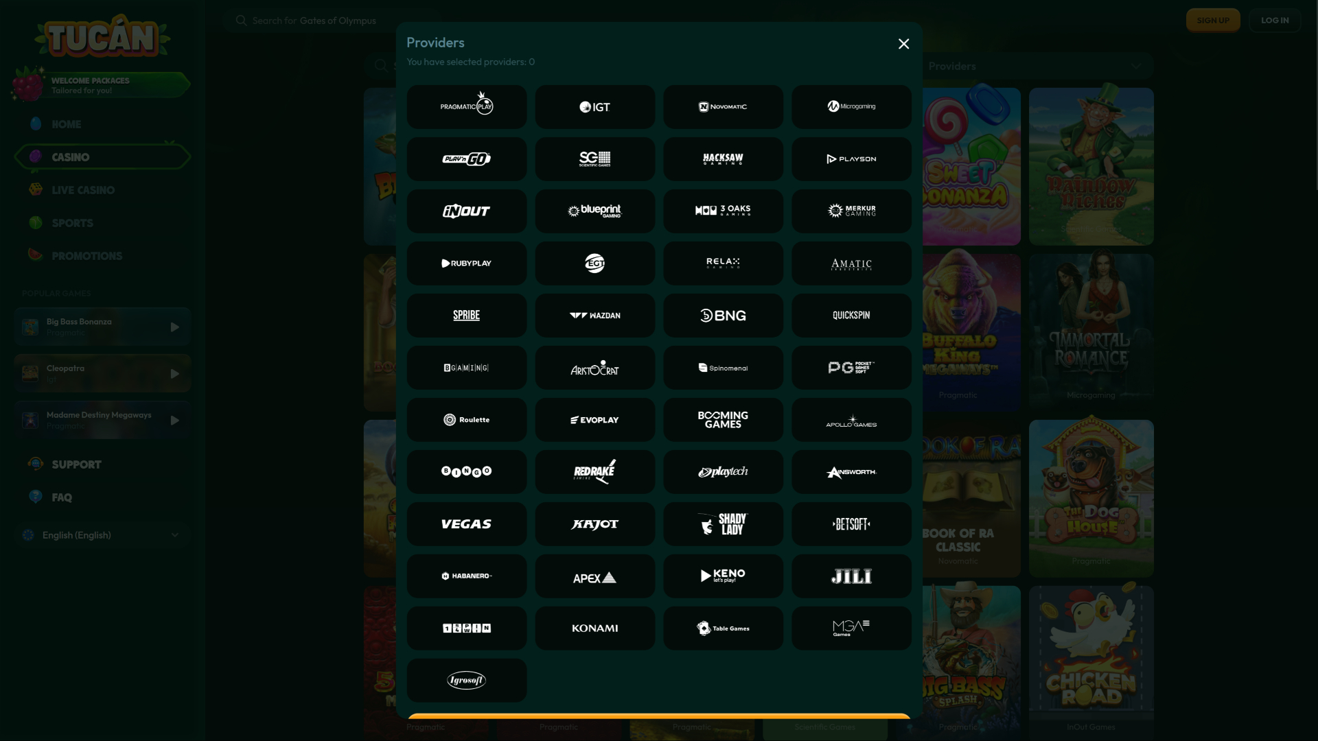 Développeurs de jeux de bureau Tucan Casino