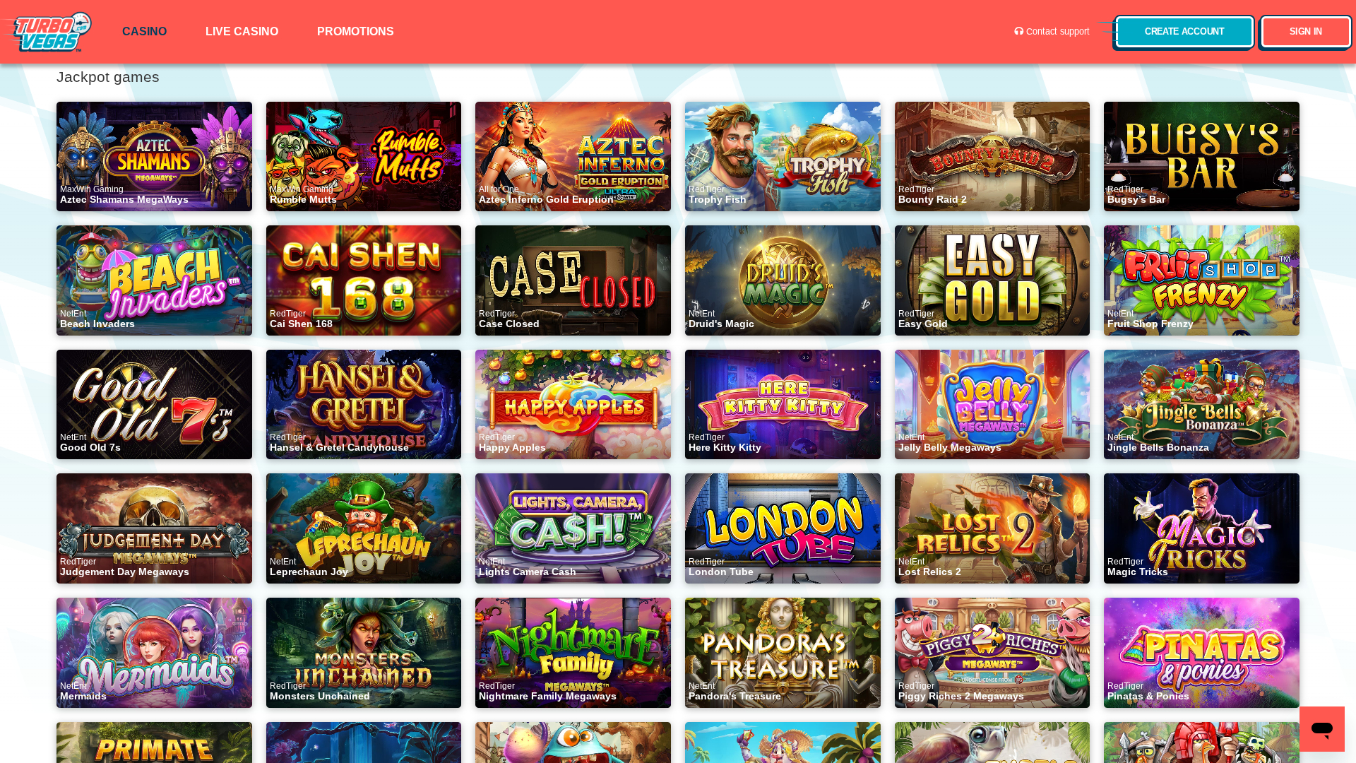 Jackpot de bureau de TurboVegas Casino