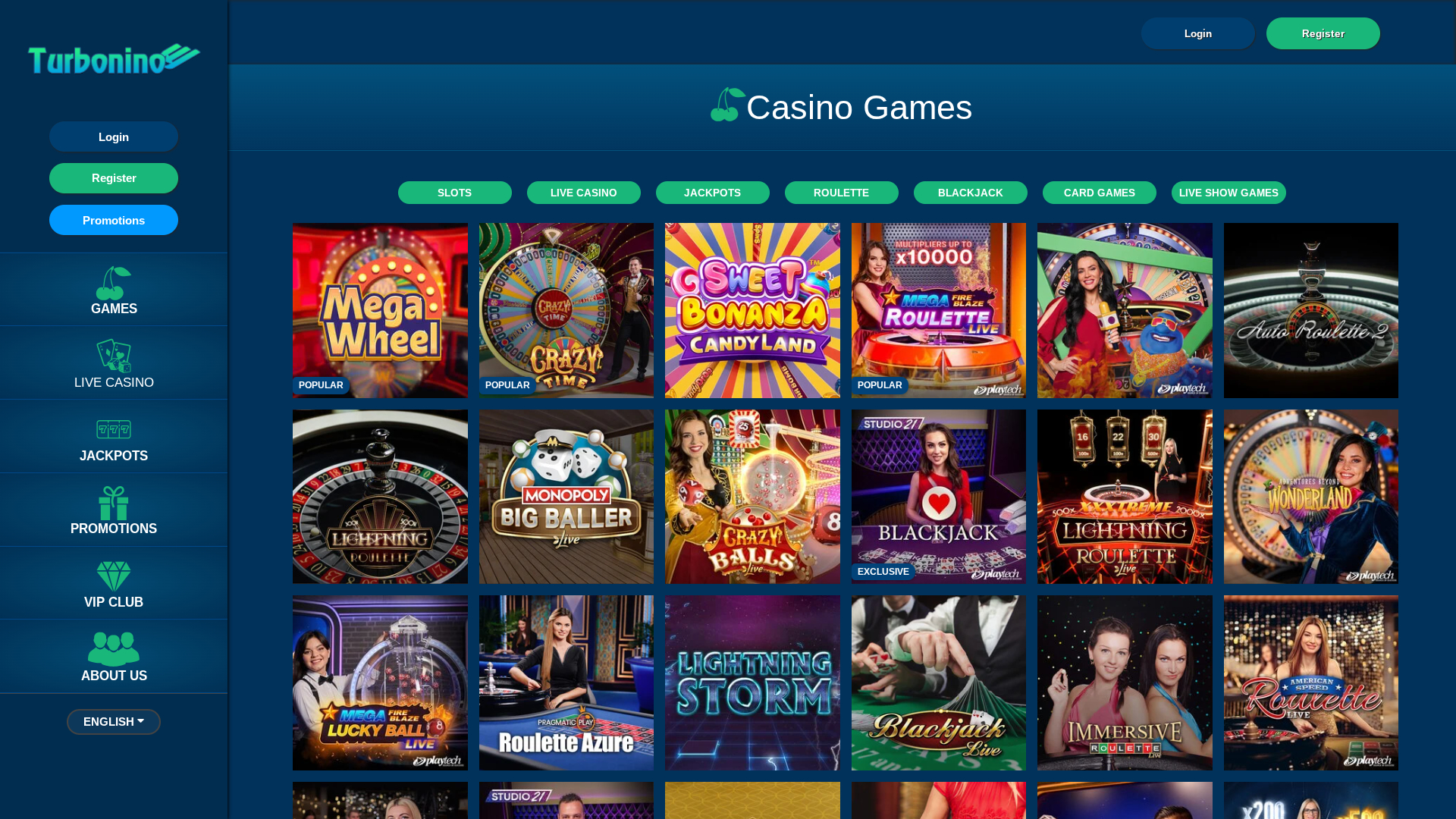 Turbonino Casino Desktop-Live-Dealer
