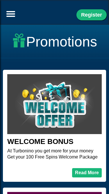 Turbonino Casino Mobile-Aktionen