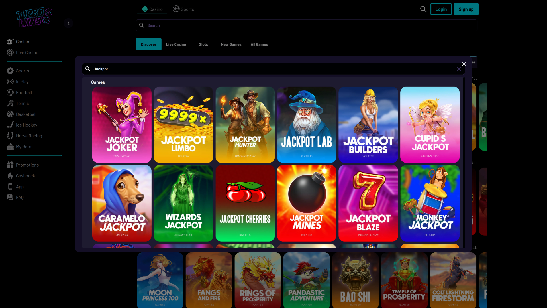 Turbowins Casino Desktop Jackpot