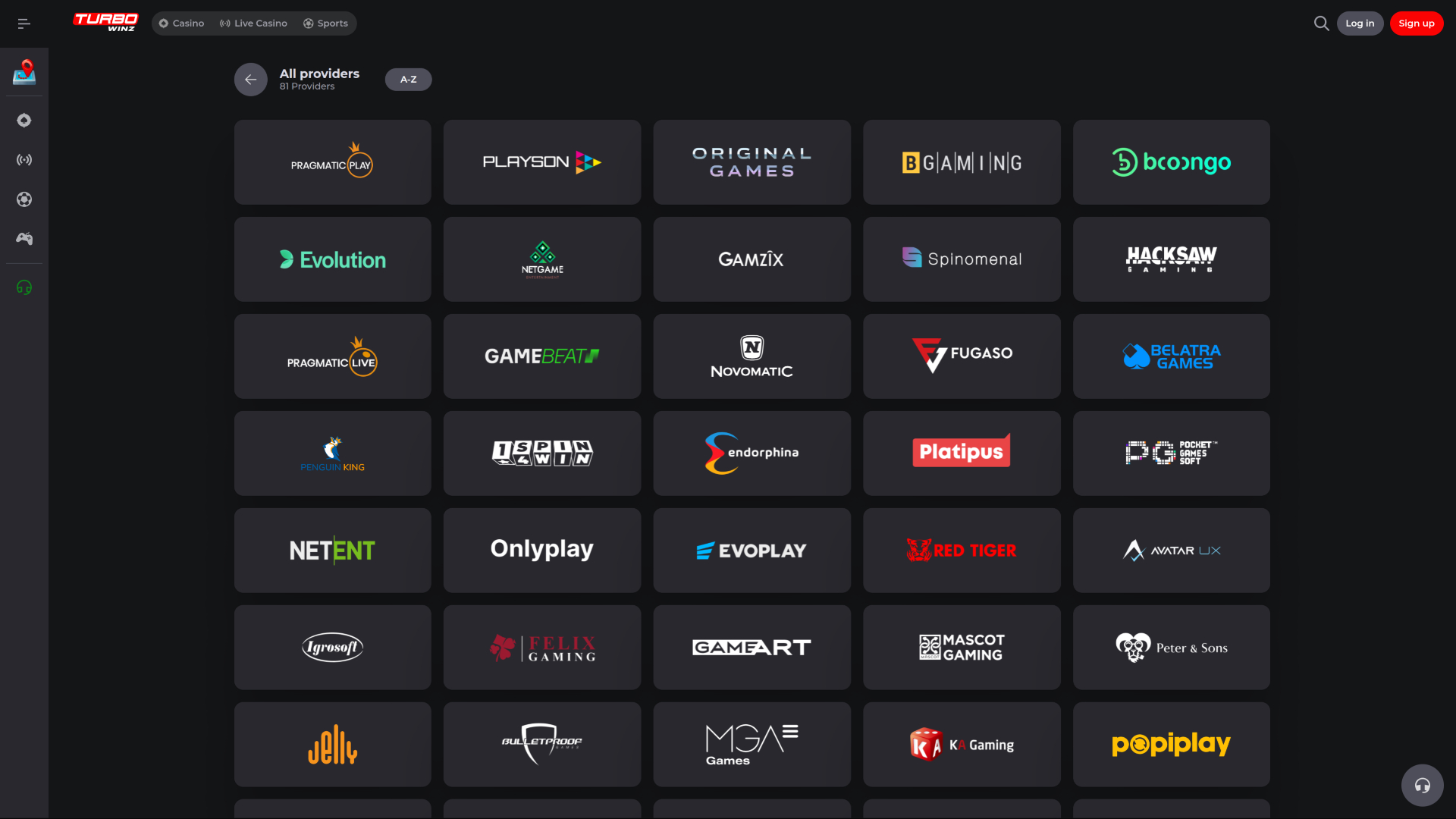 TurboWinz Casino Desktop-Spieleentwickler