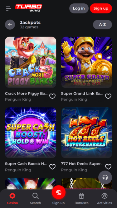 TurboWinz Casino Mobile Jackpot