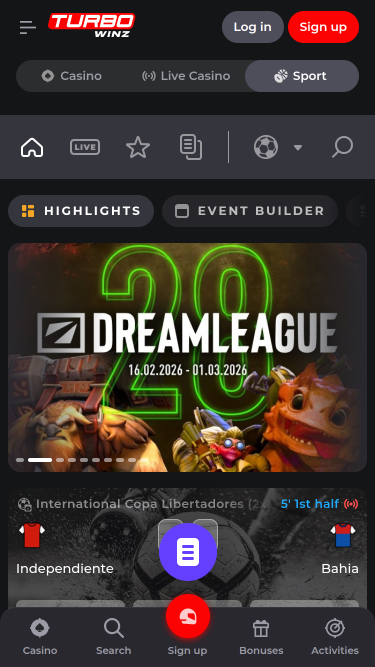 TurboWinz Casino Mobile Sports
