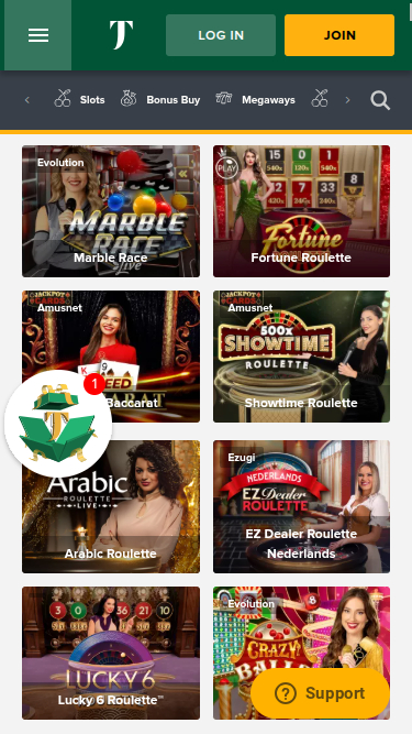 Croupier en direct mobile de TuskCasino