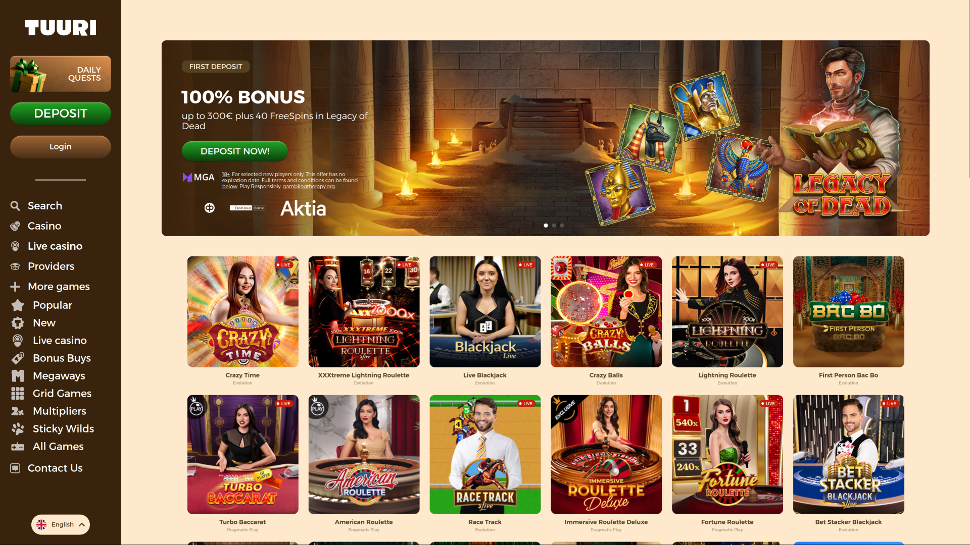 Tour Casino Desktop Live Dealer