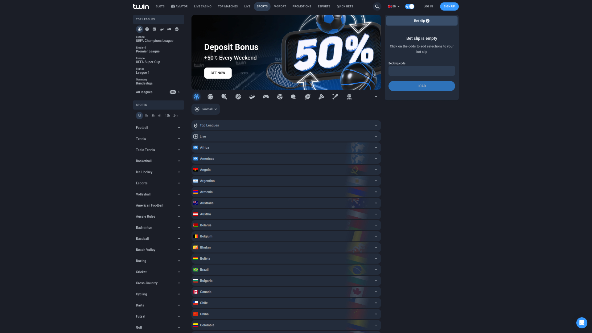 Sports de bureau de Twin Casino