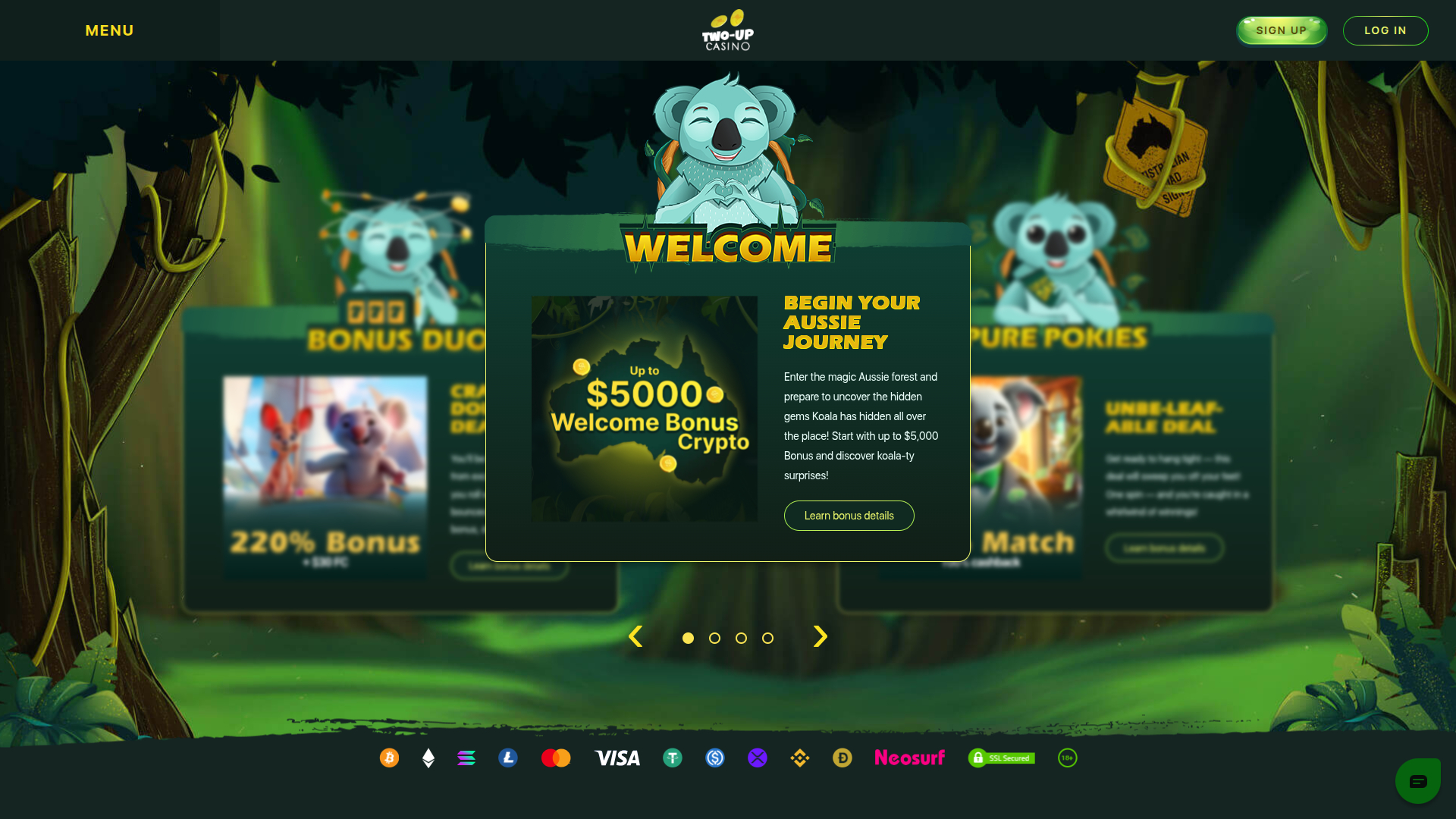 Promotions de bureau de Two Up Casino