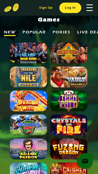 Jeux mobiles de Two Up Casino