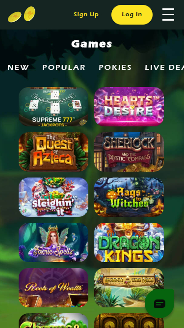 Jackpot mobile de Two Up Casino