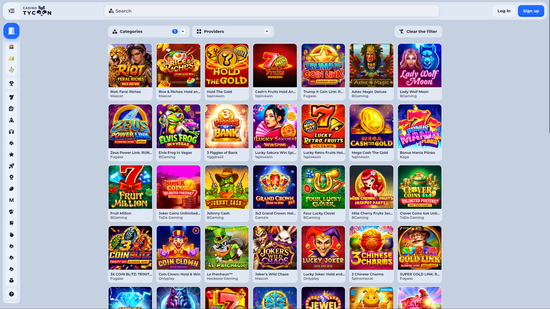 Page du jackpot de Tycoon Casino