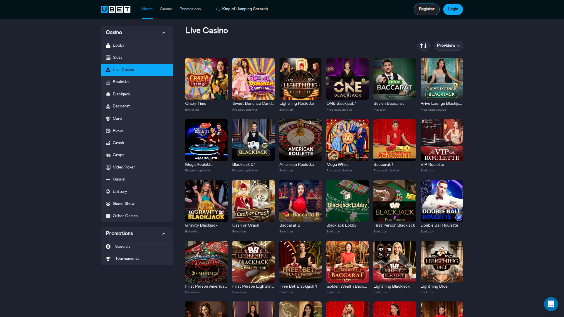 Crupier en vivo de escritorio de Ubet Casino