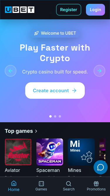 Мобильная версия казино Ubet