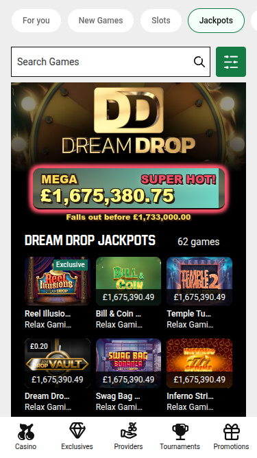 Jackpot mobile de Unibet Casino