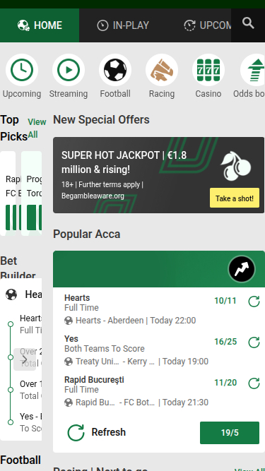 Sports mobiles de Unibet Casino